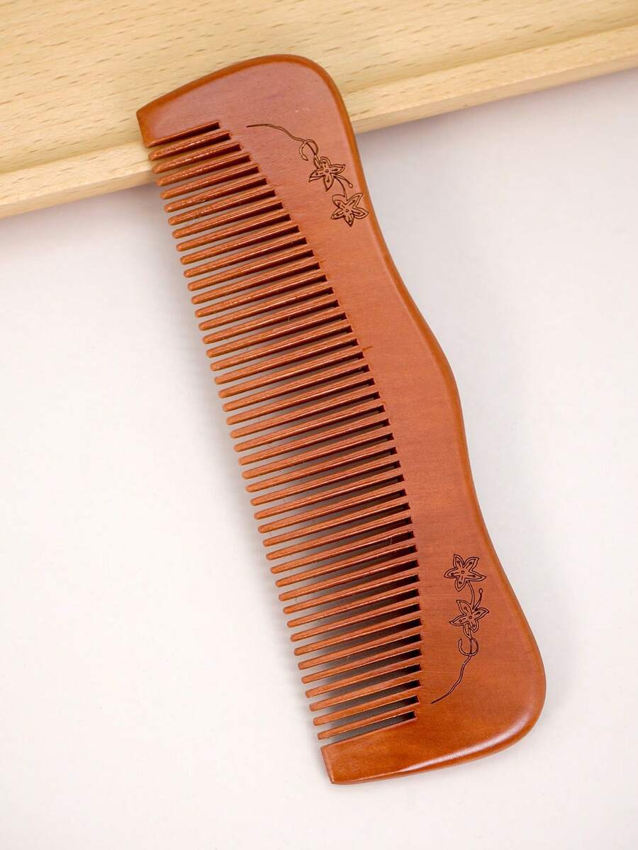1 Pc Thickened Wood Hair Comb,Anti-Static Wooden Handleless Comb,Fine ...