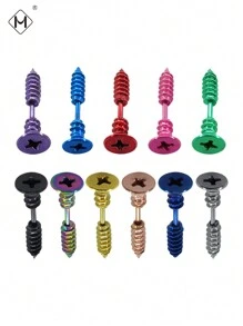 1pc Fashion Punk Style Stainless Steel Cross Screw Earring, Unisex Daily Wear - Phillips Screws - View 12