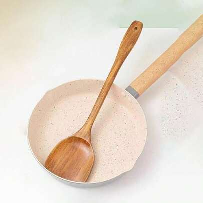 木制铲子、长柄勺、不粘锅专用长柄烹饪铲、耐热木制厨房用具