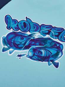 RODEEL Men's Fishing Shirt Long Sleeve Sports Tee Quick Dry Rash Guard Beach Top Gym Clothes Spring Tops Basic T Shirt - Baby Blue - View 6