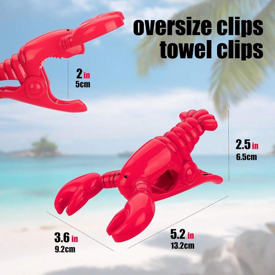 Beach Towel Clips For Beach Chairs, Lobster Beach Chair Clips For