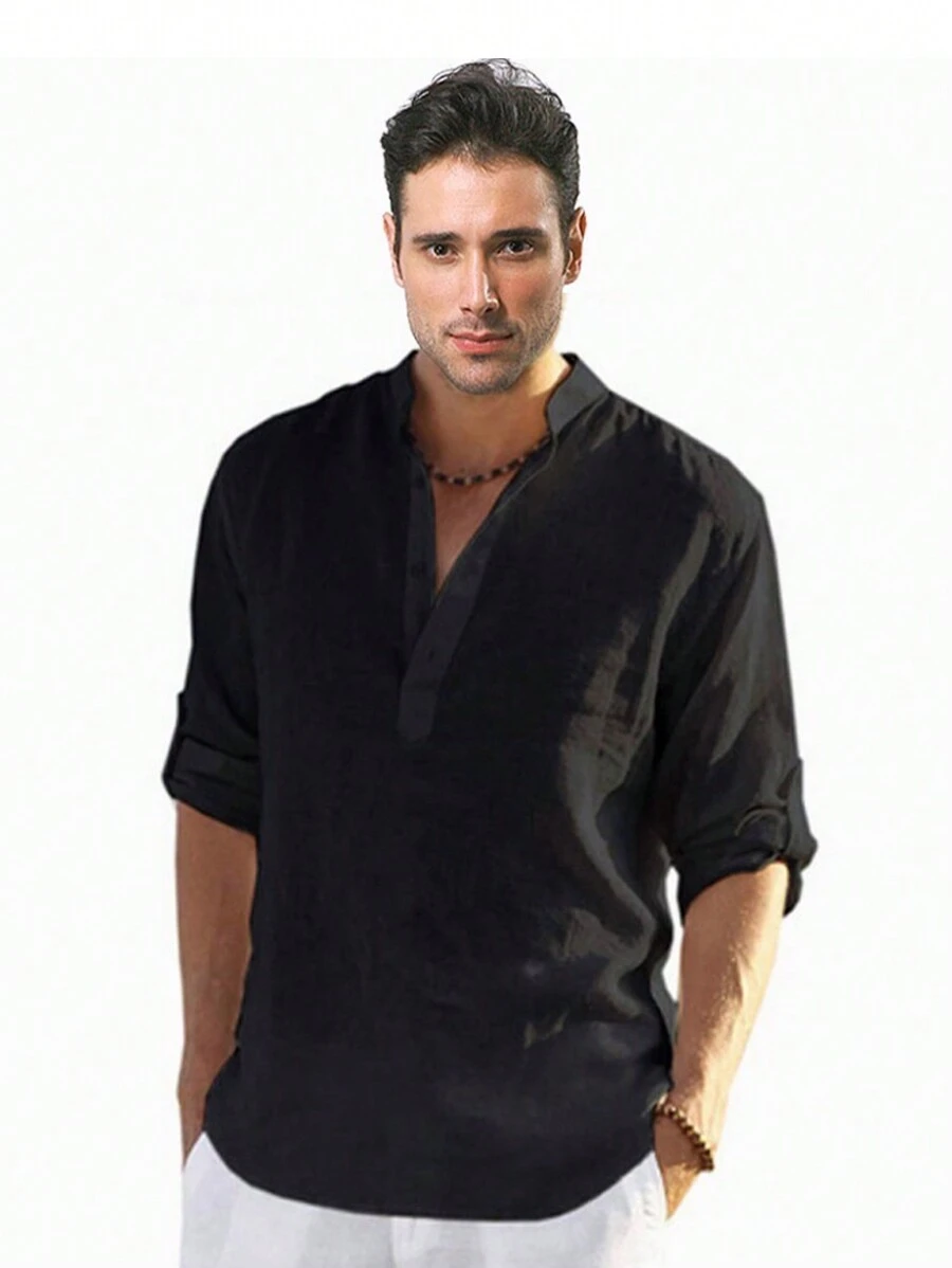 Men Shirts - 黑色 - 查看 1