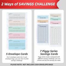 26 piezas de ahorradores de presupuesto, cartillas de seguimiento del reto de ahorro, organizador de efectivo tipo billetera A6, accesorios de planificador de presupuesto para ahorrar £5050 en el Reino Unido (no incluye el libro de anillado) - Tarjeta de depósito en libras esterlinas de 26 piezas - Ver 7