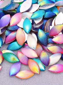 100piezas 7*15mm Mezcla de colores conchas de rhinestones de resina Piedras de cristal No Hotfix Strass Appliques - Color de mezcla aleatoria - Ver 5