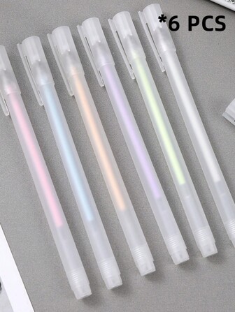 6 piezas Plumillas de pegamento adhesivo tipo prensa para bullet journaling de colores Macarrón de secado rápido