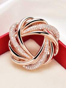 1pc Zinc Alloy Korean Style Fashionable Faux Pearl & Rhinestone Decor Simple & Elegant Scarf Buckle Dual-Use Brooch Shawl Pin Accessory Dual-Use Scarf Buckle Valentine's Day Valentines - A - View 24