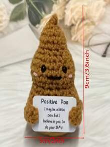 1pc Mini Funny Poo, Interesting Knitted Wool, Handmade Funny Gift For Friend,Cute Office Desk Accessory, Coworker (Funny)