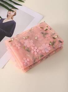 1 Máy Tính Nhiều Màu Co Giãn Vải Lưới Mềm Mại Lưới Dày Đặc Sổ Trang Trí Đám Cưới Nylon Gạc Vải Thêu Vải Lưới - Hồng - Xem 2