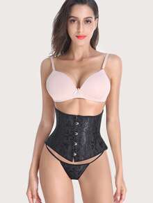1pc Black Push-Up Strapless Corset - Black - View 1