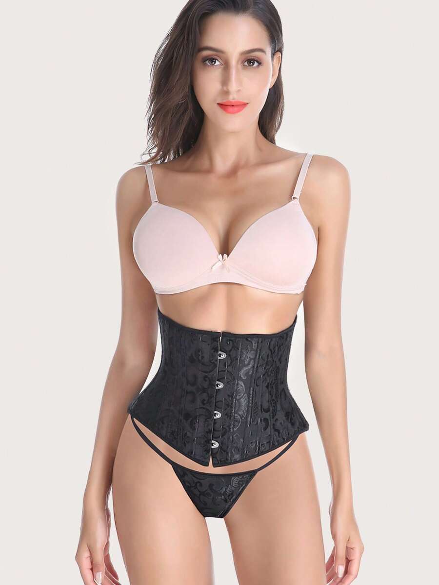 1pc Black Push-Up Strapless Corset - Black - View 1