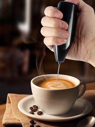 AOYI 1 pieza Batidor de leche portátil y mini con pilas AA, Batidor de mano para espumar café/leche