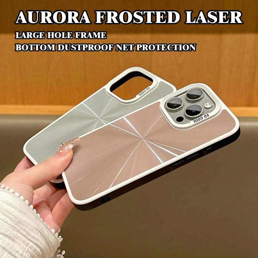 1 Máy Tính Màu Đen Laser Va Chạm Màu CD Họa Tiết Chống Rơi Chống Trơn Trượt Vỏ Điện Thoại Tương Thích Với IPhone
