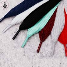 1 Pair Wide 2.5cm Flat Solid Color Shoelaces Sneakers Rope Accessories - #5052 Black [2.5cm Wide] - View 6