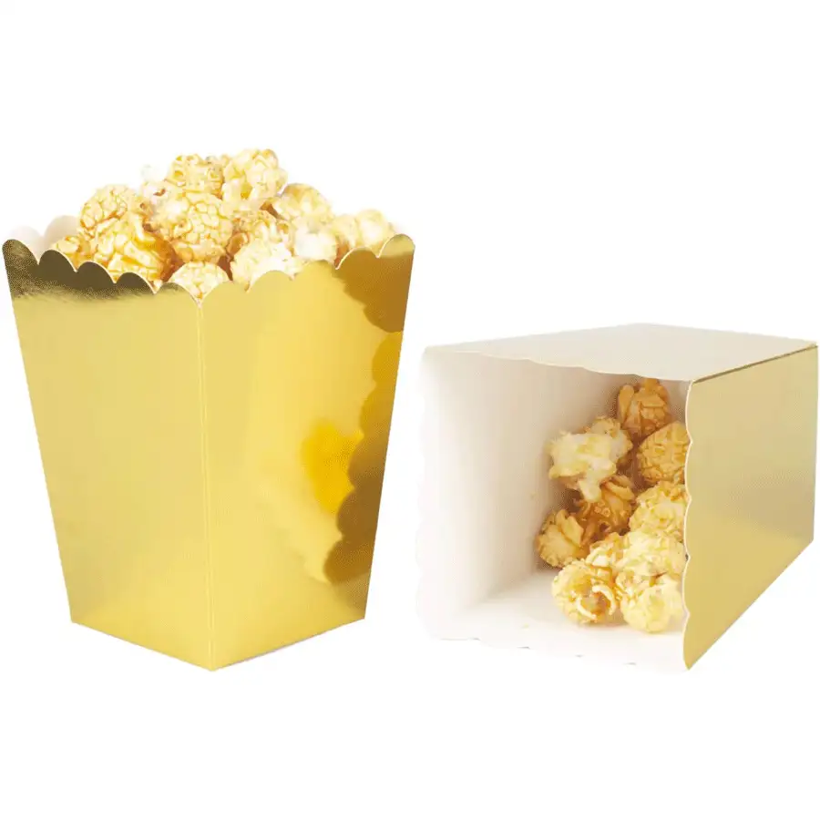 10pcs Mini Popcorn Boxes For Party, Bulk White Popcorn Containers For Movie Night Decorations - Black - View 9