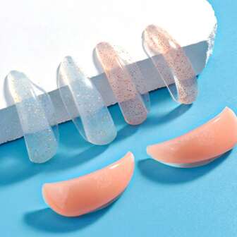 6PCS Eyelash Lift Pads Reusable Silicon Lash Perm Rod L-Curl Eyelash Lifting Shield DIY Use At Home Or Salon Lash Perming Tool(Mixed Color)