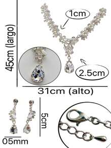 Collar Y Aretes Bisutería, Bodas, 15 Años, fiesta Conjuntos de collares para eventos, fiestas, reuniones, salidas, grandes y llamativos de diversos colores y formas. - SN - Ver 9