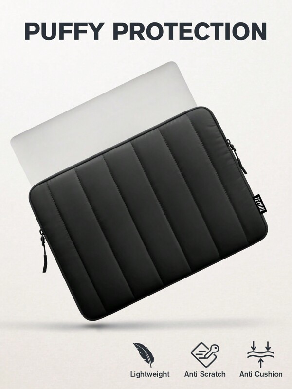 TECOOL Housse d'ordinateur portable gonflée compatible avec MacBook Air Pro 13 14 pouces M1 M2 M3, Air 15 pouces M2 M3 2023, 13,5 14 15,6 IdeaPad ASUS Notebook, sac d'ordinateur léger et imperméable, noir