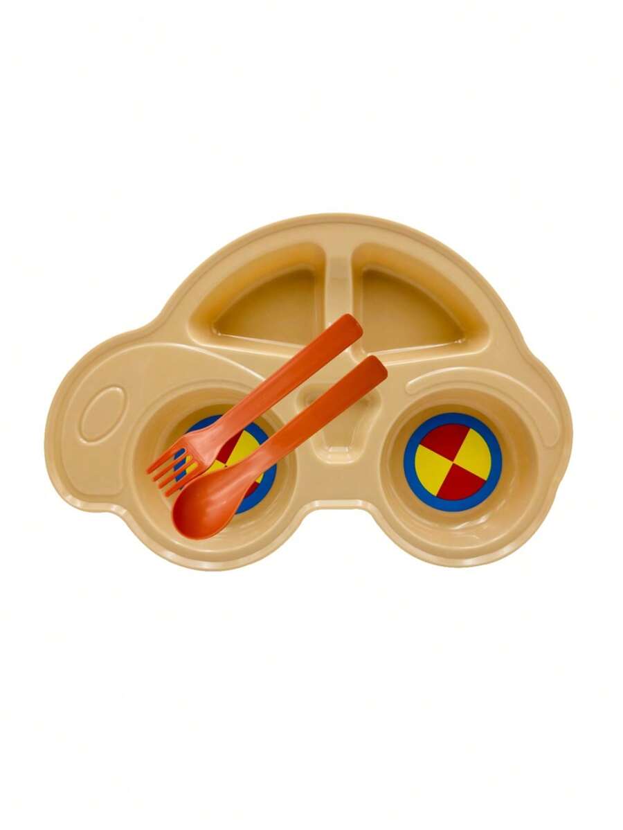 Car Shaped Plate - Yellow - View 1