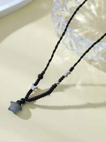 1pc Handmade Mini Butterfly And Star Shaped Pendant Necklace, Versatile Couple, Best Friend Gift - Star - View 2