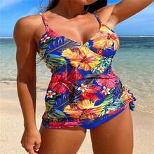 Bikini in hình châu Âu và Mỹ 2024 mới dành cho nữ, quần đáy tam giác độc lập kiểu xẻ tà, đồ bơi xuyên biên giới xuyên biên giới ngoại thương - Màu xanh lam - Xem 6