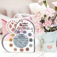 Decoración de salud mental, signo de consejero escolar "Cosas que puedo controlar" en corazón de acrílico, decoraciones de arte de oficina de terapeuta para sala de estar, dormitorio, escritorio y regalo