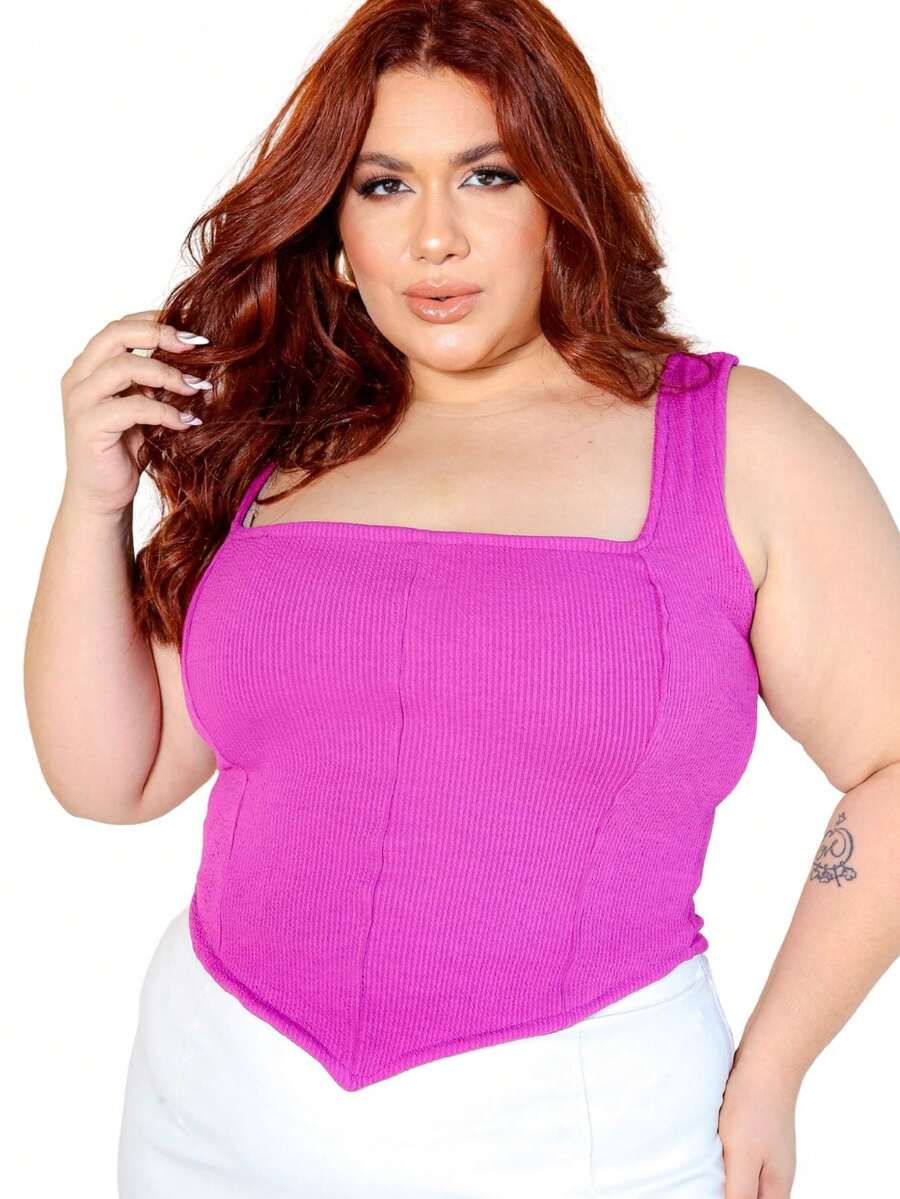 Plus Size Women Tops - Màu Hoa hồng đỏ - Xem 1