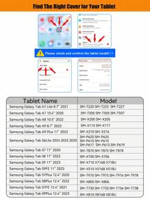 適用於三星Tab S6 Lite 10.4'' P620/P625、Tab S7 Plus 12.4''、Tab S8 Plus 12.4''的保護殼，多角度支架透明背面平板電腦薄套，支援自動睡眠喚醒功能 - 紫色 - 查看 8