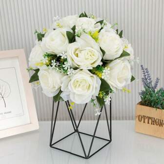 1pc Wedding Simulation Rose Flower Table Decoration Birthday Party Festival Celebration Decoration Home Simulation Flower Display Window Artificial Rose Flower Ball