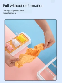 Un molde para paletas, molde de silicona para helado, contenedor para hacer hielo, patrón de dibujos animados creativo y lindo para satisfacer tus preferencias - Multicolor - Ver 5