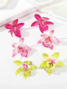 2 Stück Haar-Clips mit imitierten Lilien und Orchideen, süße dekorative Accessoires als Strandurlaubszubehör für Damen, Haarklammern, Haarspangen