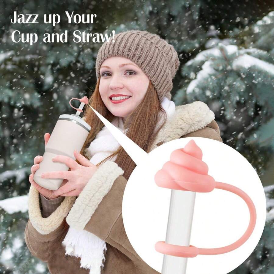Silicone Straw Covers For Cups, Straw Topper For 10mm Straws, Reusable ...