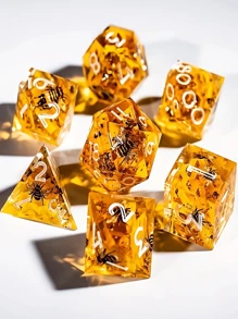 1 pieza Molde de silicona de 7 formas de dados para juegos digitales, incluyendo esquinas redondeadas, formas cuadradas y triangulares