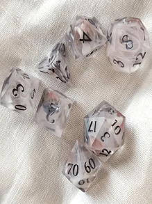 1 pieza Molde de silicona de 7 formas de dados para juegos digitales, incluyendo esquinas redondeadas, formas cuadradas y triangulares