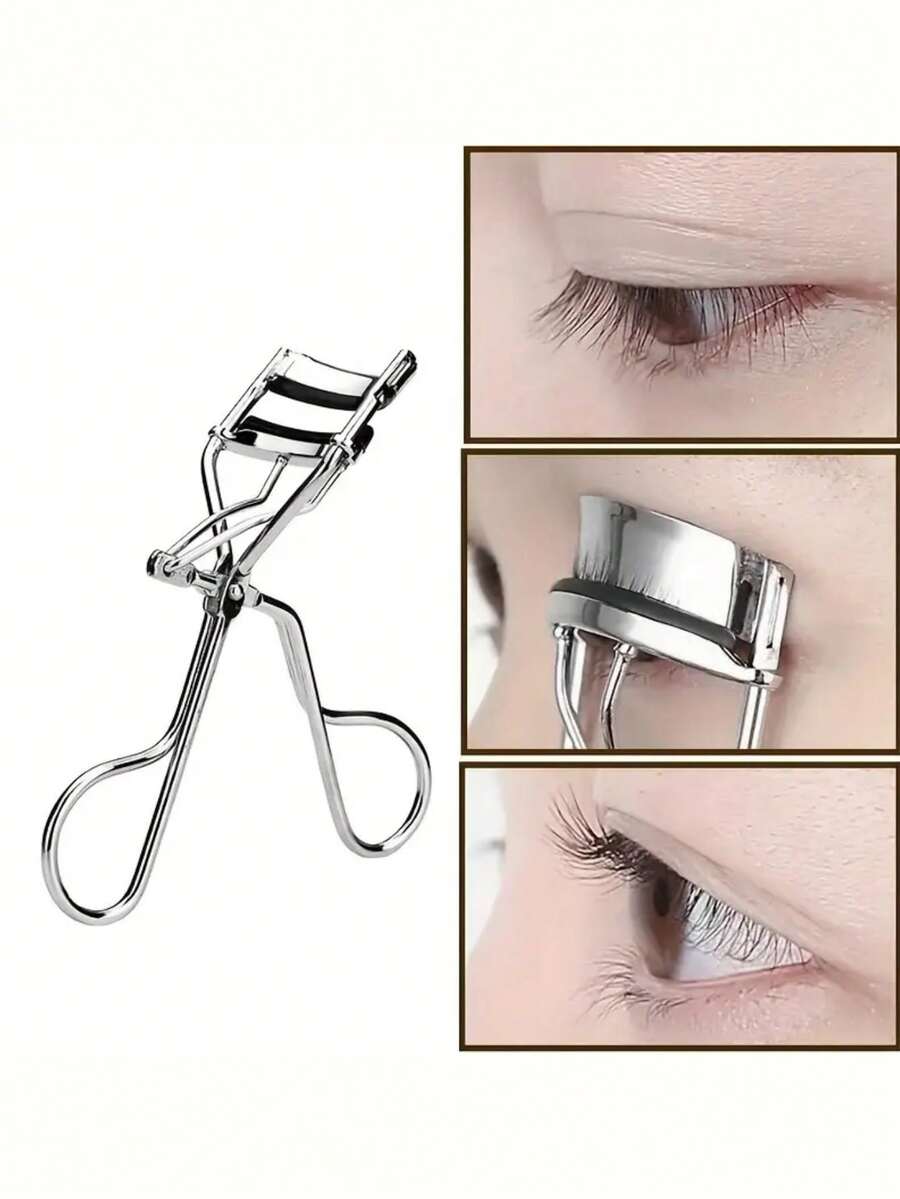 Rizador de pestañas plateado con diseño de girasol sin resorte - Plateado - Ver 1