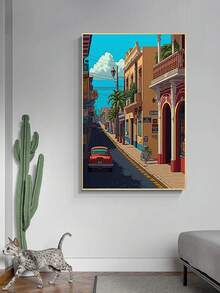 都市街景DIY鑽石畫DIY家居裝飾手工飾品鑽石繡手工鑽石畫全鑽圓鑽創意手工十字針繡鑽石繡可愛卡通畫作禮物定制 - 彩色 - 查看 7