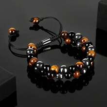 8mm Triple Protection Bracelet Obsidian Tiger Eye Hematite Healing Crystal Bracelets Jewelry Gift