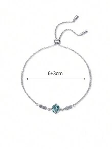 1 peça Pulseira Doce e Versátil de 1 Quilate de Moissanite Azul em Prata de Lei 925, Adequada para Mulheres Usarem em Ocasiões Diárias, Festas e Dia a Dia, Presente de Joia para o Dia das Mães