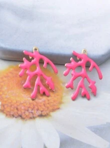 4pcs Copper Double-Sided Enamel Coral Branch Charms Pendant Jewelry Accessories For Women DIY Earrings/Bracelets/Necklaces, Mother Day Gift, Graduation Gift