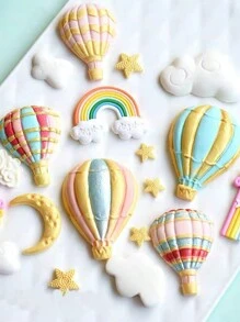 Molde de silicona con forma de globo aerostático, nube y arcoíris para hacer accesorios de decoración DIY