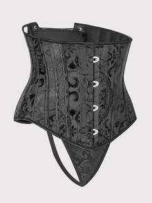 1pc Black Push-Up Strapless Corset - Black - View 6