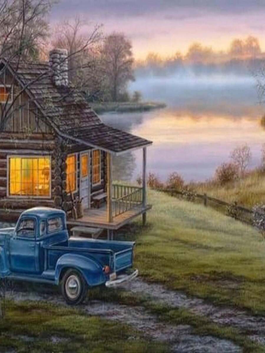 Paint By Numbers Old Cabin SHEIN USA
