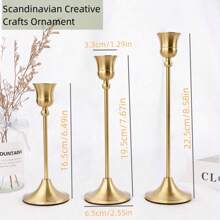 European-Style Iron Art Small Candlestick Set Of 3 For Dining Table, Western Candlelight Dinner, Wedding Decoration Candle Holder