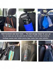 1個/4個裝汽車座椅頭枕掛鉤,適用於前後座,通用汽車內飾配件,適合送給家人、朋友、老師、同學的生日、聖誕節、感恩節等禮物。用途廣泛:可用於掛衣服、錢包、手提包、嬰兒包、購物袋、塑膠袋、雨傘等。只需掛起來即可保持車內整潔並節省空間 - 掛鉤 - 查看 10