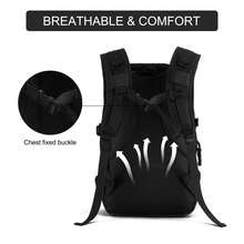 Tactical Backpack 40L, Molle Rucksck Assault Pack Bag Men's Daysack Tool Backpacks For Camping Hiking Weighted Hikes Rucking Hunting Trekking - Black - View 5