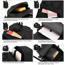 Tactical Backpack 40L, Molle Rucksck Assault Pack Bag Men's Daysack Tool Backpacks For Camping Hiking Weighted Hikes Rucking Hunting Trekking - Black - View 3