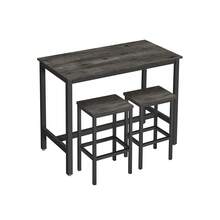 Bar Table With 2 Bar Stools, Breakfast Bar Table And Stool Set, Kitchen Counter With Bar Chairs - 木炭 - 查看 2