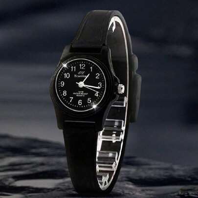 1 pieza Nuevo reloj de cuarzo minimalista y de moda en negro, adecuado para parejas/unisex como regalo de vacaciones