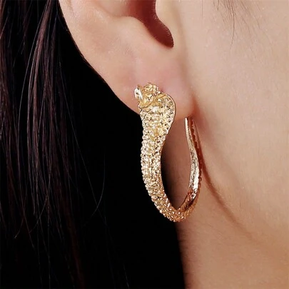 1 par de pendientes de botón con forma de serpiente creativa, joyería de aleación, regalo de Halloween punk para chicas