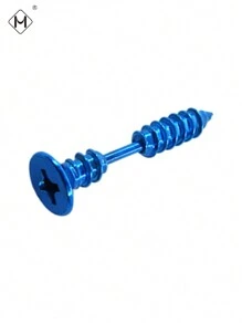 1pc Fashion Punk Style Stainless Steel Cross Screw Earring, Unisex Daily Wear - Phillips Screws - View 20