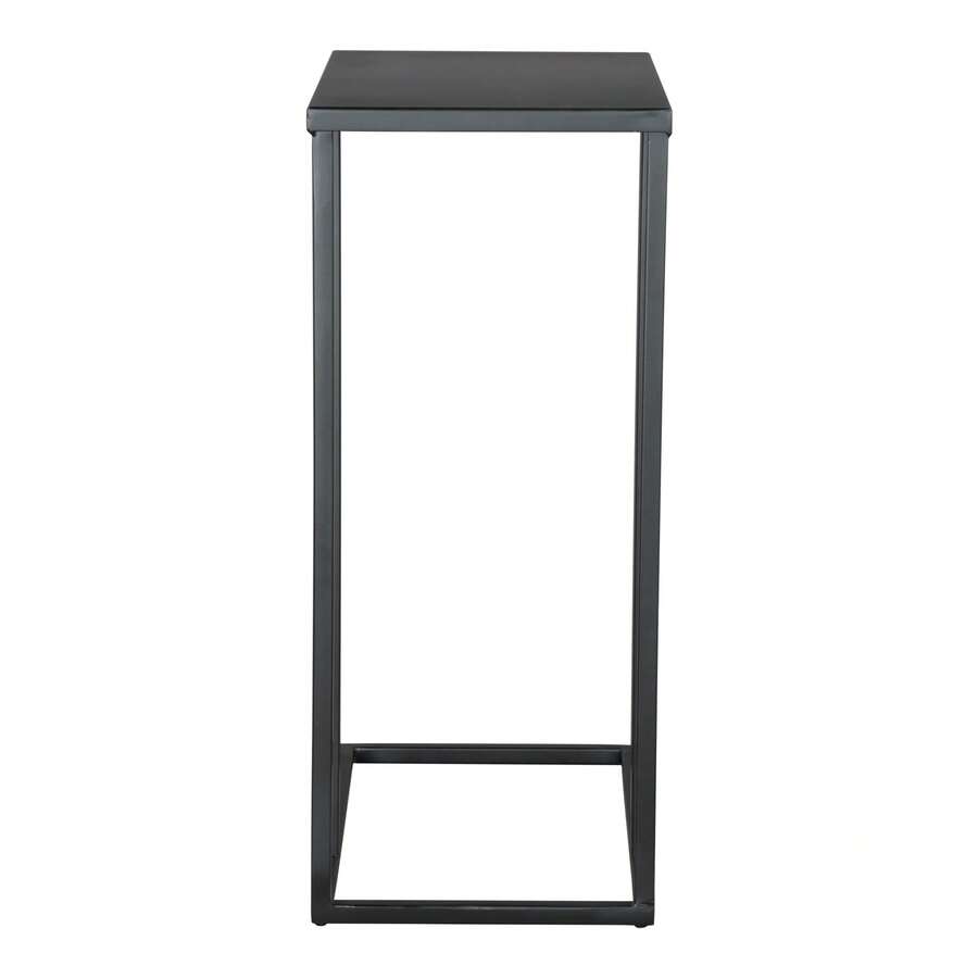 Atom Side Table Black, Rectangular Tabletop, Rubber Feet Protect Floor